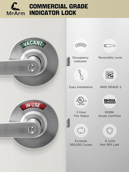 Privacy Indicator Lock - Satin Chrome