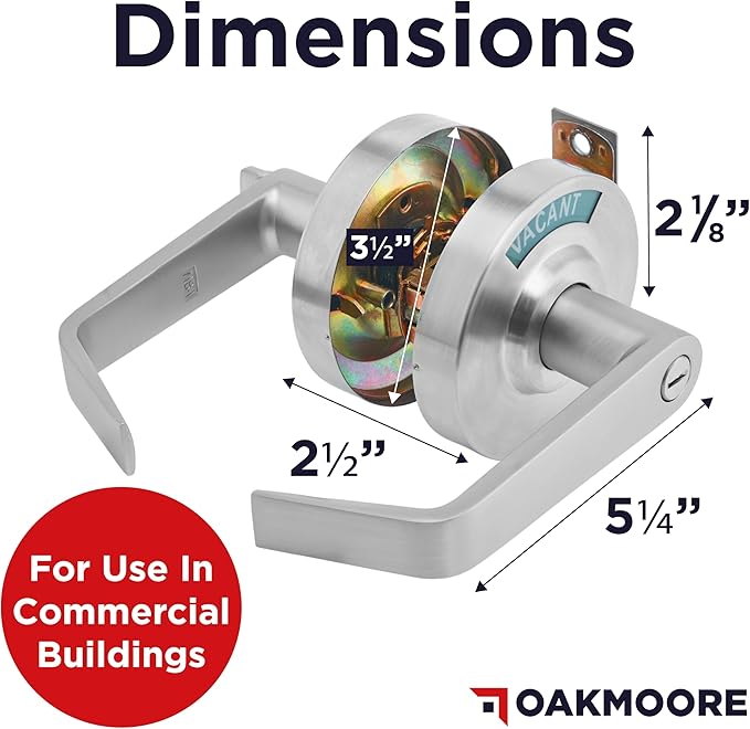 Commercial Bathroom Door Handle with Indicator Lock