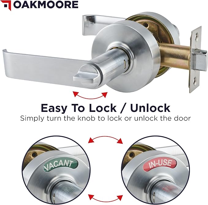 Commercial Door Handle Lock - Silver