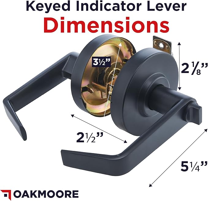 Keyed Entry Commercial Door Handle - Black