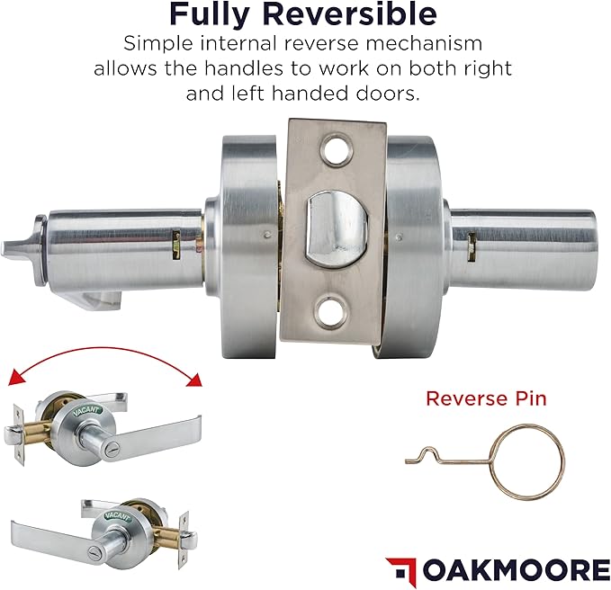Commercial Door Handle Lock - Silver