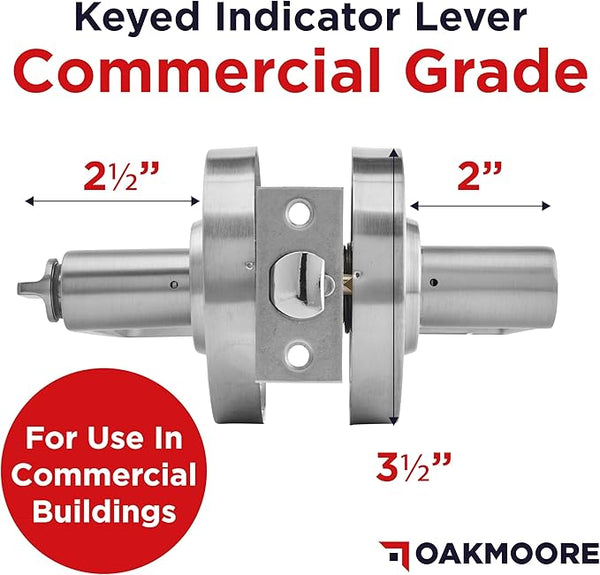 Keyed Entry Commercial Door Handle - Silver