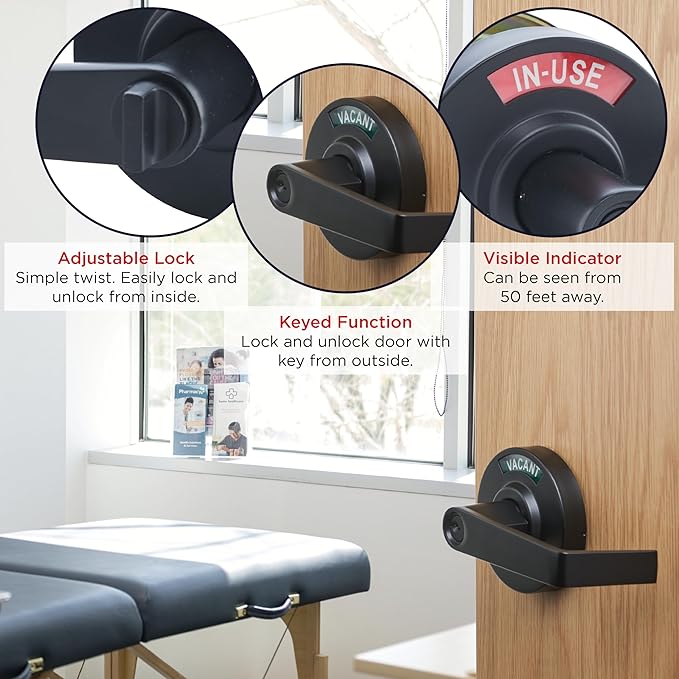 Keyed Entry Commercial Door Handle - Black