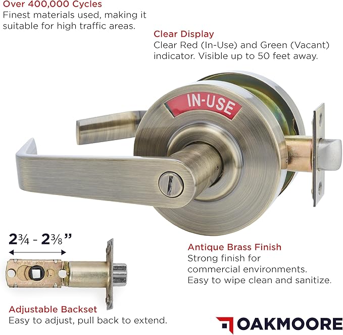 Commercial Door Handle Lock - Antique Bronze