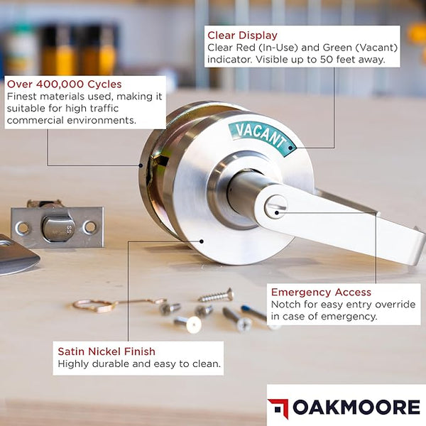 Commercial Bathroom Door Handle with Indicator Lock