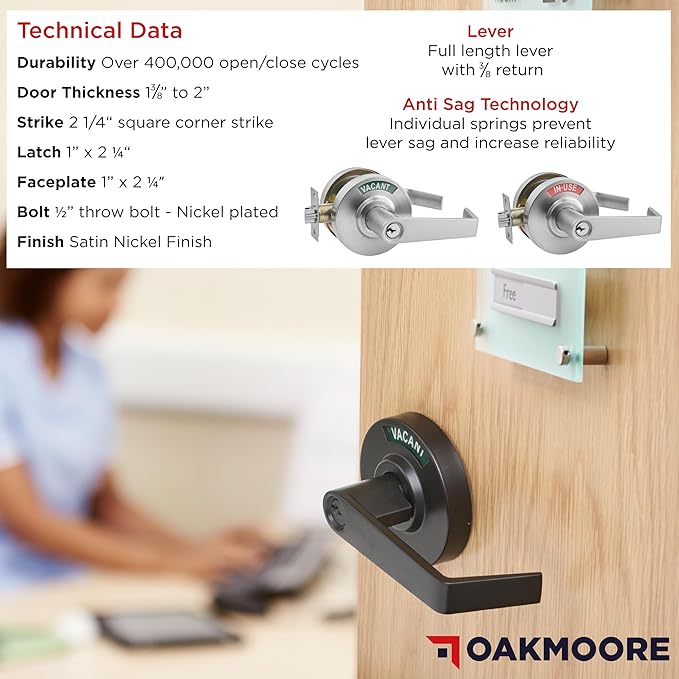 Keyed Entry Commercial Door Handle - Silver